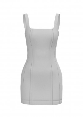 GUESS - Guess γυναικείο mini φόρεμα αμάνικο με λογότυπο - W6GK00D7871 Λευκό