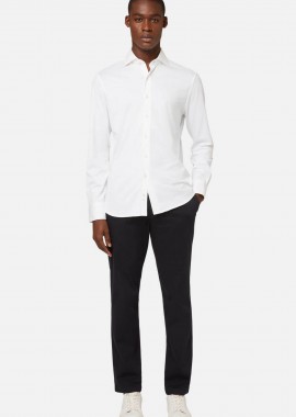 BOGGI MILANO - Boggi Milano ανδρικό παντελόνι ελαστικό μονόχρωμο Regular Fit - BO24C041201 Μπλε Navy