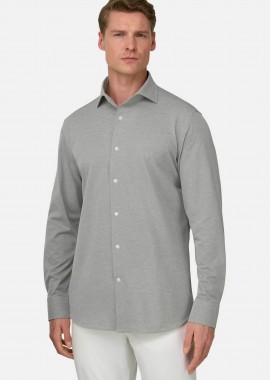BOGGI MILANO - Boggi Milano ανδρικό πουκάμισο μονόχρωμο Regular Fit - BO26P019603 Πράσινο Σκούρο