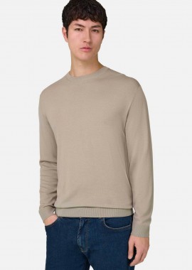BOGGI MILANO - Boggi Milano ανδρικό πουλόβερ μονόχρωμο Regular Fit - BO26P050203 Μπεζ