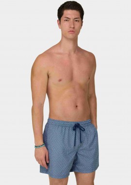 BOGGI MILANO - Boggi Milano ανδρικό μαγιό σορτς με geometric print - BO26P065002 Λαδί