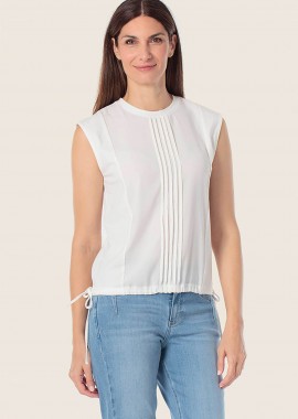 GERRY WEBER - Gerry Weber γυναικεία μπλούζα με πιέτες - N61950121042 Λευκό