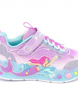 SKECHERS - Παιδικό Αθλητικό Παπούτσι για Κορίτσι Skechers Mermaid Dreams με Φωτάκια On/Off Χρώματος Πολύχρωμο 303060L-LVMT
