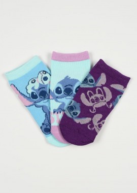 DISNEY - Παιδικές Κάλτσες για Κορίτσι Disney Stitch Χρώματος Πολύχρωμo EZO6019.PACK1
