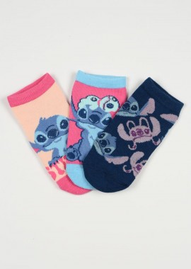 DISNEY - Παιδικές Κάλτσες για Κορίτσι Disney Stitch Χρώματος Πολύχρωμo EZO6019.PACK2