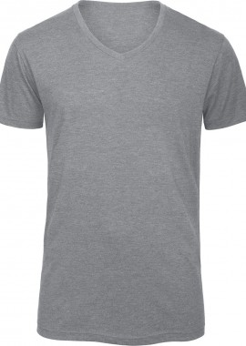 B & C - Ανδρικό T-Shirt V-Neck TM057 B & C Triblend Heather Light Grey