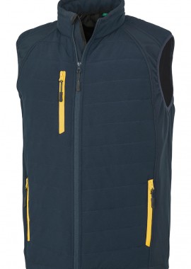 Result - Αμάνικο Μπουφάν Softshell Compass R238X Result Navy/Yellow