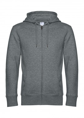 B & C - Ζακέτα Φούτερ με Κουκούλα WU03K B & C King Heather Mid Grey