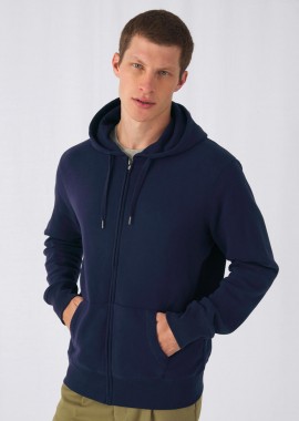 B & C - Ζακέτα Φούτερ με Κουκούλα WU03K B & C King Navy Blue