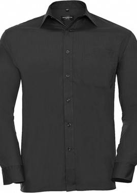 Russell - Ανδρικό Μακρυμάνικο Πουκάμισο R-934M-0 Russell Poplin Easy Care Black