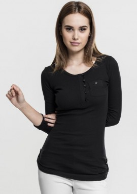 Urban Classics - Γυναικείο T-Shirt Long Rib Pocket Turnup Tee Urban Classics TB1297 Black