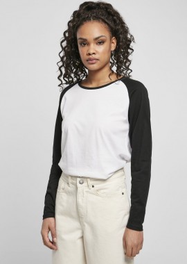 Urban Classics - Ladies Contrast Raglan Longsleeve Urban Classics TB4539-01248 White/Black