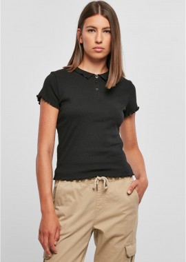Urban Classics - Ladies Rib Polo Tee Urban Classics TB5978-00007 black