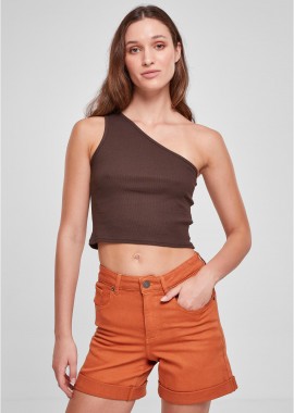 Urban Classics - Γυναικείο Cropped Ασύμμετρο Τοπ TB2609-00075 Urban Classics Brown