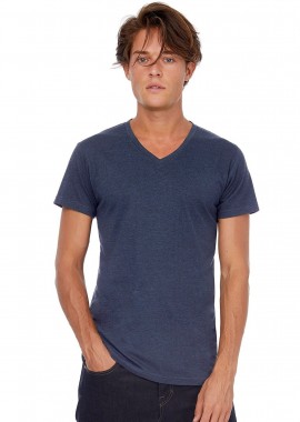 B & C - Ανδρικό T-Shirt V-Neck TM057 B & C Triblend Heather Navy