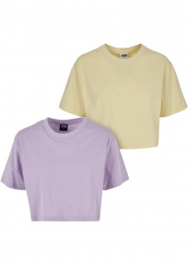Urban Classics - Ladies Short Oversized Tee 2-Pack Urban Classics TB1555A lilac+softyellow