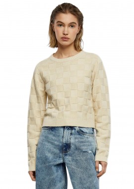 Urban Classics - Ladies Check Πλεκτό Πουλόβερ Urban Classics TB6138-00208 sand