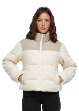 Urban Classics - Γυναικείο Μπουφάν Puffer Short Sherpa Mix TB6147-04737 Urban Classics Wetsand/Sand