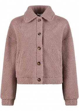 Urban Classics - Ladies Short Sherpa Button Jacket Urban Classics TB6720-02913 Duskrose