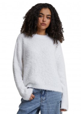 Urban Classics - Ladies Feather Mock Neck Sweater Urban Classics TB6891-00220 White