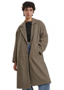 Urban Classics - Γυναικείο Παλτό Oversized Καρό TB7070-04268 Urban Classics unionbeige/black