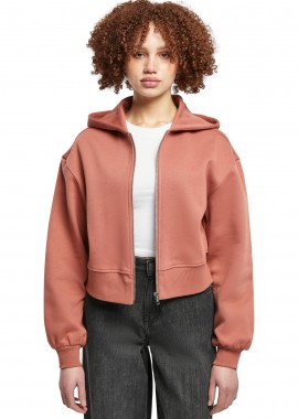 Urban Classics - Γυναικείο Κοντό Oversized Ζακέτα με Φερμουάρ TB4766 Urban Classics Curvy Terracotta