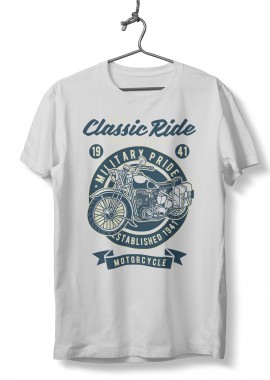Pop Culture - T-Shirt Classic Ride Military Pride Pop Culture White