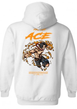 Pop Culture - Hoodie One Piece Ace Pop Culture White