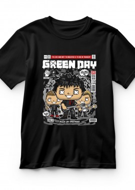 Pop Culture - Παιδικό T-shirt Green Day Pop Culture Black
