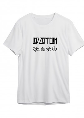 Rock Avenue - T-Shirt Led Zeppelin Logo Art Rock Avenue White