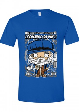 Pop Culture - T-Shirt Leonardo Da Vinci Pop Culture Royal