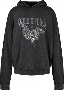 Pop Culture - Oversized Premium Hoodie Rock n Roll Pop Culture Black