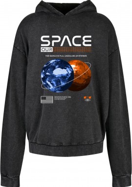 Pop Culture - Oversized Premium Hoodie Space Pop Culture Black