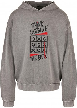 Pop Culture - Oversized Premium Hoodie Think Outside The Box White Pop Culture Asphalt