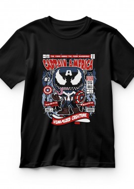 Pop Culture - Παιδικό T-shirt Venom Captain America Pop Culture Black