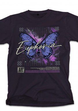 Pop Culture - T-Shirt Butterfly Graphic Pop Culture Black