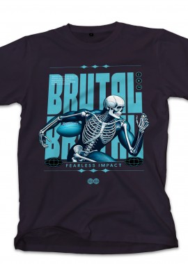 Pop Culture - T-Shirt Rugby Skull Pop Culture Black