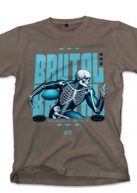 Pop Culture - T-Shirt Rugby Skull Pop Culture Military Green