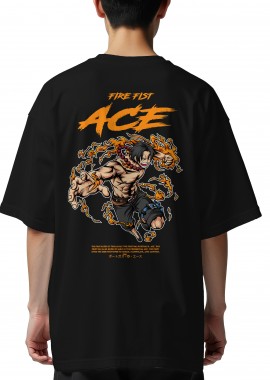 Pop Culture - Oversized T-Shirt One Piece Ace Pop Culture Black