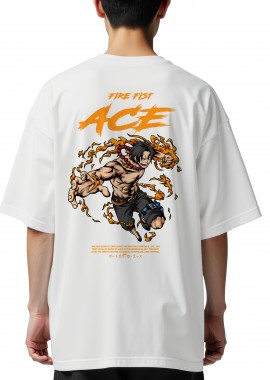 Pop Culture - Oversized T-Shirt One Piece Ace Pop Culture White