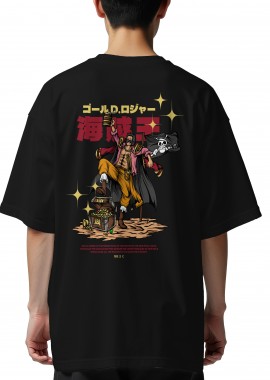 Pop Culture - Oversized T-Shirt One Piece Gol D. Roger Pop Culture Black