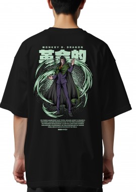 Pop Culture - Oversized T-Shirt One Piece Monkey D. Dragon Pop Culture Black