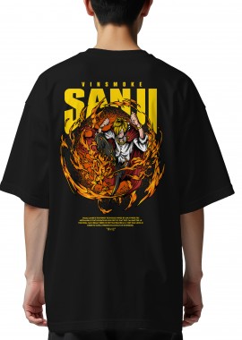 Pop Culture - Oversized T-Shirt One Piece Vinsmoke Sanji Pop Culture Black