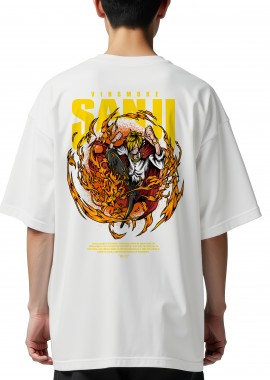 Pop Culture - Oversized T-Shirt One Piece Vinsmoke Sanji Pop Culture White