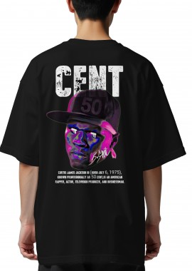 Pop Culture - Oversized T-Shirt 50Cent Pop Culture Black