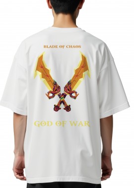 Pop Culture - Oversized T-Shirt Blade Of Chaos | God Of War Pop Culture White