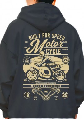 Pop Culture - Hoodie Built For Speed Motorcycle Pop Culture Black