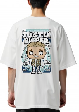 Pop Culture - Oversized T-Shirt Justin Bieber Pop Culture White