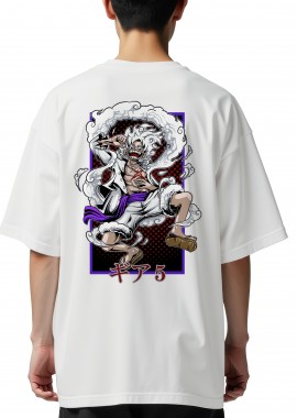 Pop Culture - Oversized T-Shirt Luffy Gear 5 Pop Culture White