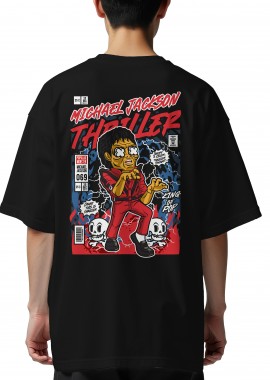 Pop Culture - Oversized T-Shirt Michael Jackson Thriller Pop Culture Black